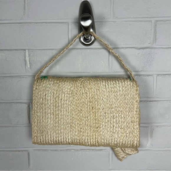 Vintage Straw Woven Floral Small Handbag - Picture 8 of 11
